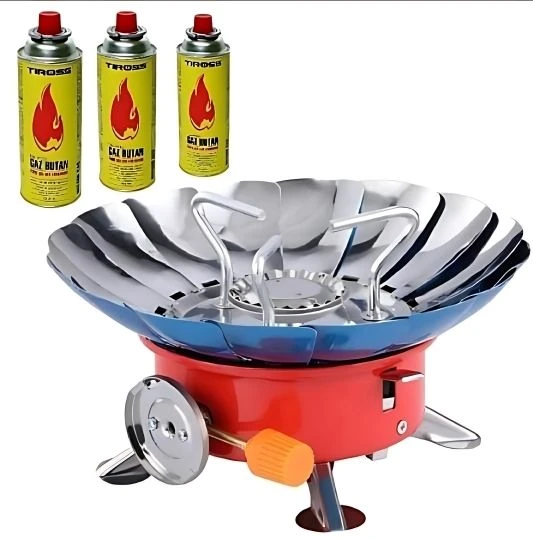 Windproof Mini Foldable Gas Stove – Portable Camping Burner for Outdoor Cooking