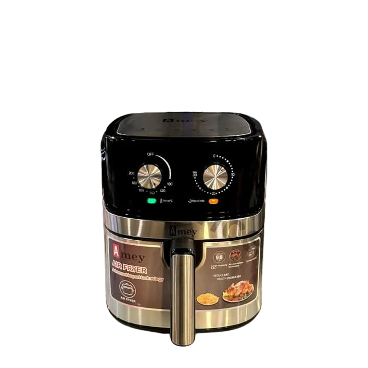 10L Manual Air Fryer – Imported Large-Capacity Oil-Free Fryer (Black)