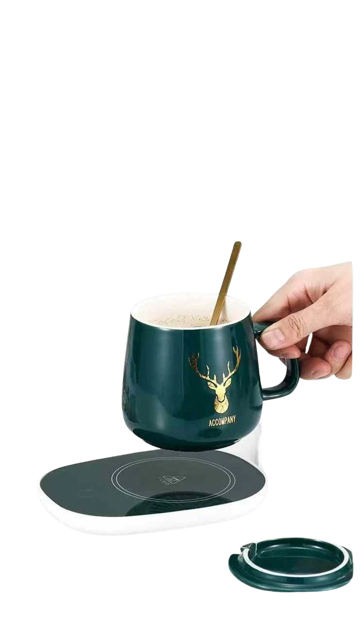 Smart Electric Cup Warmer with Gravity Sensor – 55°C Constant Heat, Energy Effic