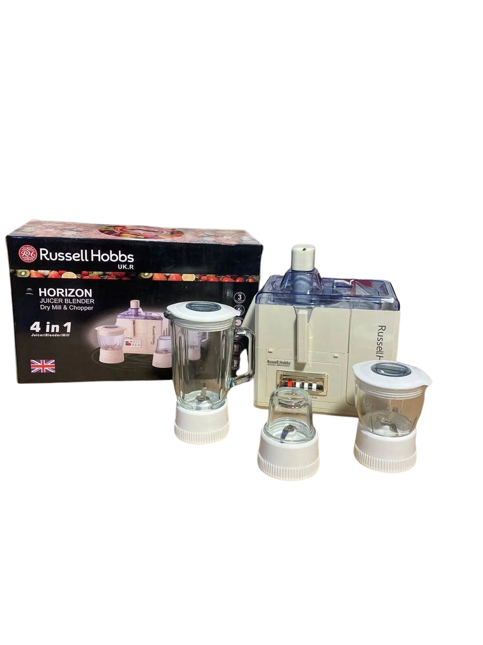 Russell Hobbs 4‑in‑1 Juicer & Blender (UK Edition) – Blender, Grinder, Mixer & C